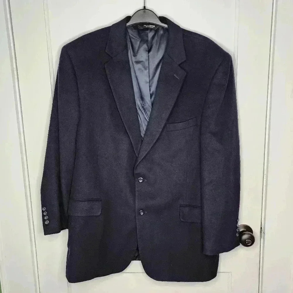 Jos A Bank Men's 100% Cashmere 2-Button Blazer Black Size 46R Gordon